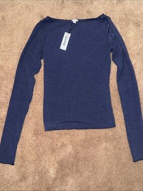 Garage Navy Long Sleeve Scoop Neck